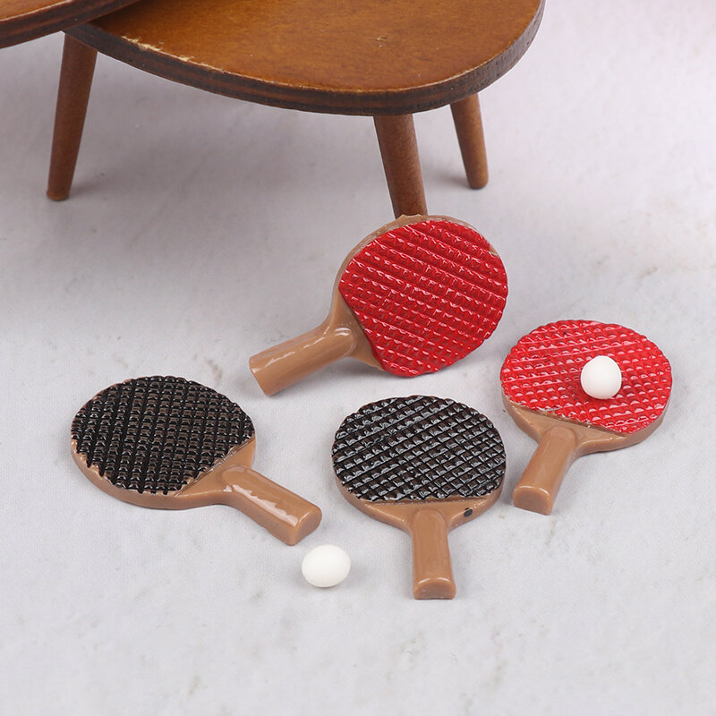 مضرب تنس الطاولة الصغير نموذج بيت الدمية ، بيت اللعب ، المشهد الرياضي ، مجموعة واحدة