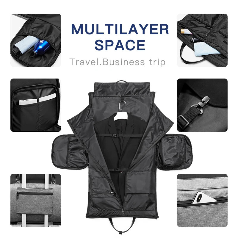 Tas Travel Pria Multifungsi, tas koper kapasitas besar, tas perjalanan, anti air, tas ransel pria, saku sepatu