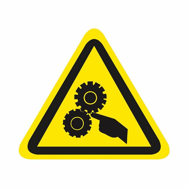 黄色のPVC警告ステッカー、安全通知ラベル、防水および耐油性、業界警告タグ、三角形、50mm、5個