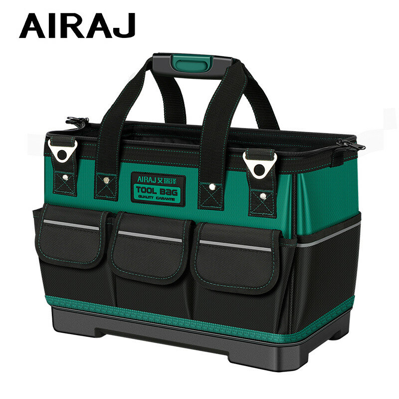 AIRAJ 2023 حقيبة أدوات جديدة مع شريط عاكس 1680D أكسفورد القماش كهربائي حقيبة متعددة جيب مقاوم للماء مكافحة سقوط حقيبة التخزين