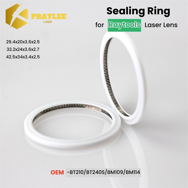Praylee oryginalny pierścień uszczelniający Raytools do laserowej ochronnej soczewki okiennej do 27.9*4.1/24.9*1.5/37*7mm głowica laserowa światłowodowy