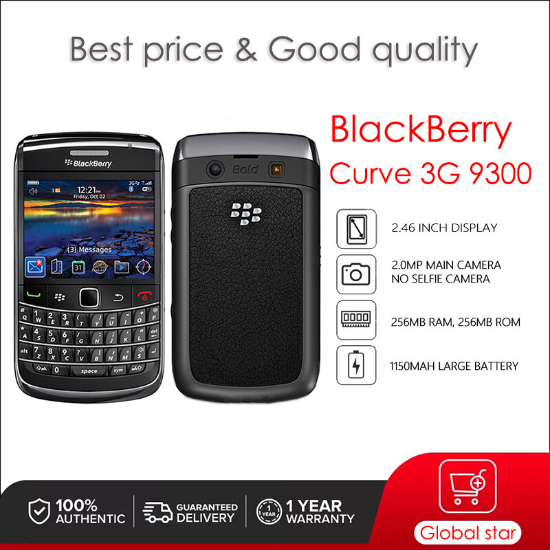 BlackBerry Curve 3G 9300 odnowiony oryginalny odblokowany telefon 16GB 2GB RAM 8MP aparat darmowa wysyłka