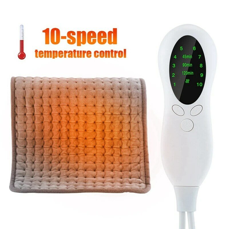 60X30cm Electric Heating Pad Heated Blanket Electric Throw 3 Timing 10 Levels Constant Temperature Hot Compress EU Plug