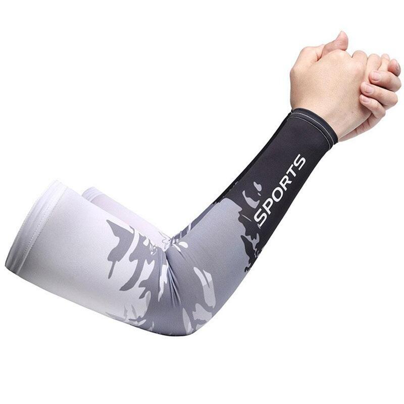 Летние тонкие мужские женские шелковые рукава с принтом Защитные солнцезащитные наружные Чехлы для рук для езды на велосипеде Защита от УФ-лучей льда F5N0
