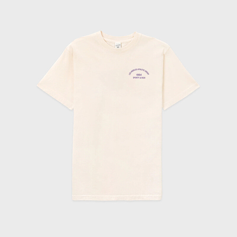 Camiseta de manga corta para mujer, Camisa de algodón con estampado de letras en inglés de nicho de América del Norte, color albaricoque, novedad de verano 2024