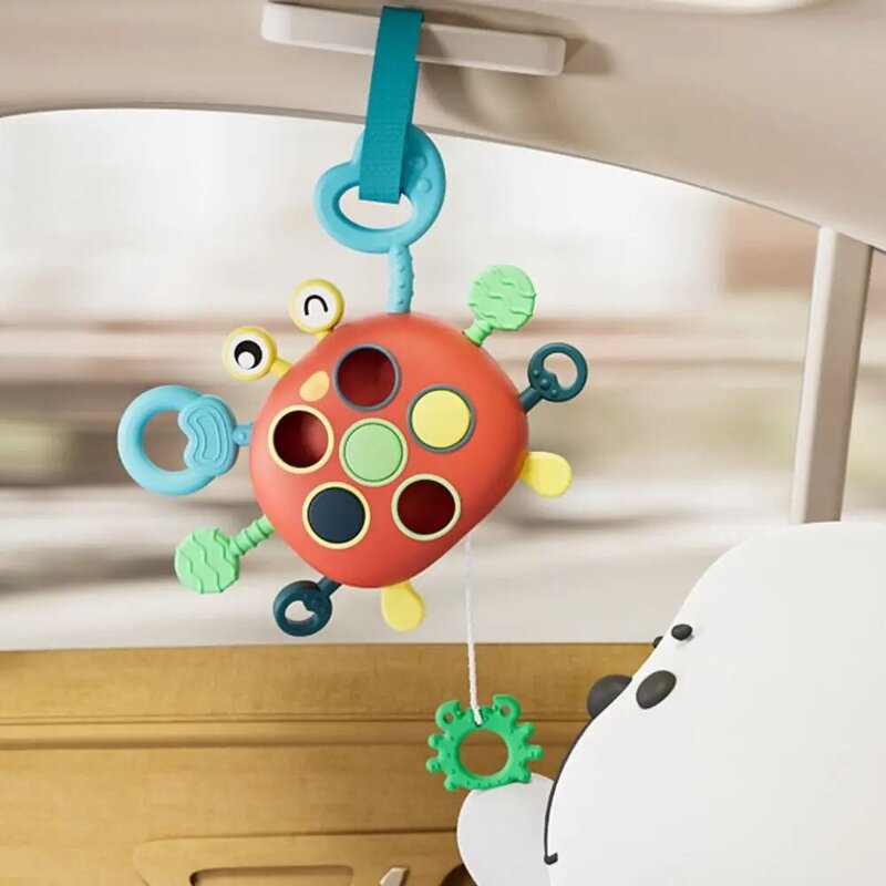 Silicone bebê dedo empurrar e puxar brinquedo sensorial, dentição Training String, Montessori Toy Presentes, Grasp