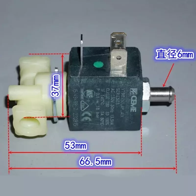 Электромагнитный клапан CEME Серии 220, 230 В переменного тока, нормально открытый клапан высокого давления для кофемашины, электромагнитный клапан для горячей воды