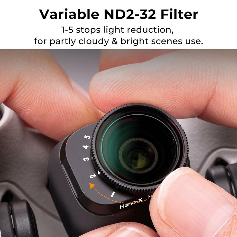 K & F Konsep Variabel ND2-ND32 & ND32-ND512 Filter Set untuk Drone DJI Mini3/Mini 3 Pro dengan Anti Refleksi Hijau Film Tahan Air