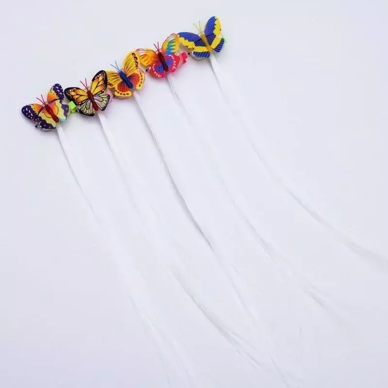 1 buah hiasan rambut berkilau kepang rambut berpendar ornamen rambut baru mainan Led anak perempuan hadiah Natal untuk anak-anak