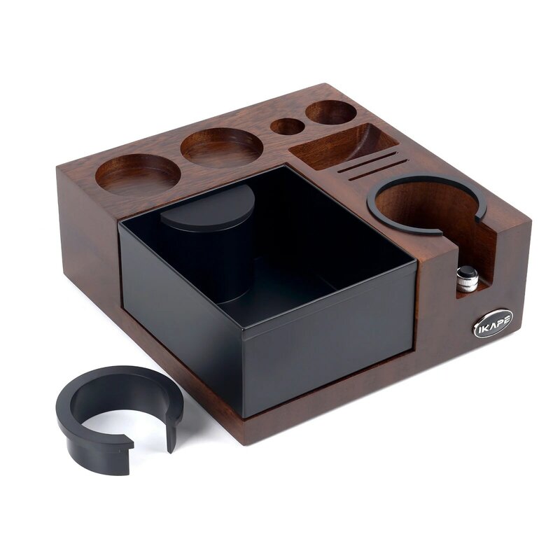 IKAPE V5 Espresso Knock Box, scatola Organizer per caffè Espresso adatta per Tamper, distributore, portafiltro e schermo a disco