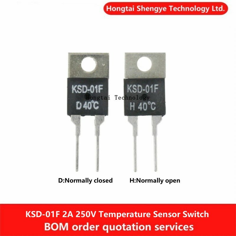 Interruptor de control de temperatura KSD-01F, sensor de temperatura normalmente cerrado y abierto, 0/15/40/50/80/95C-150 grados, 2A, 250V