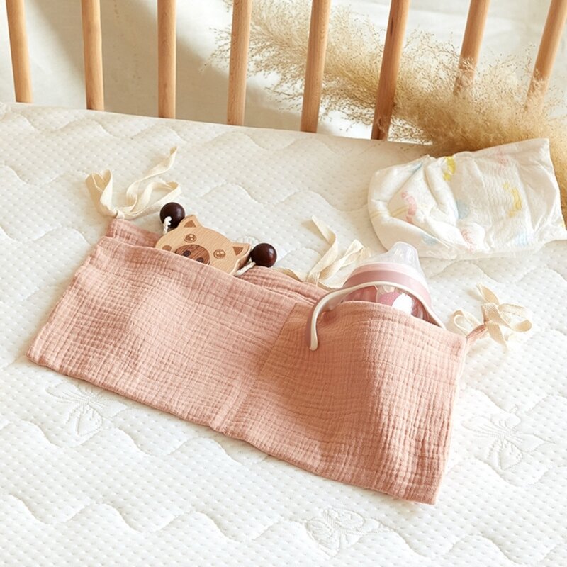 Saco portátil para cabeceira pendurado organizador saco fraldas do bebê acessórios berço
