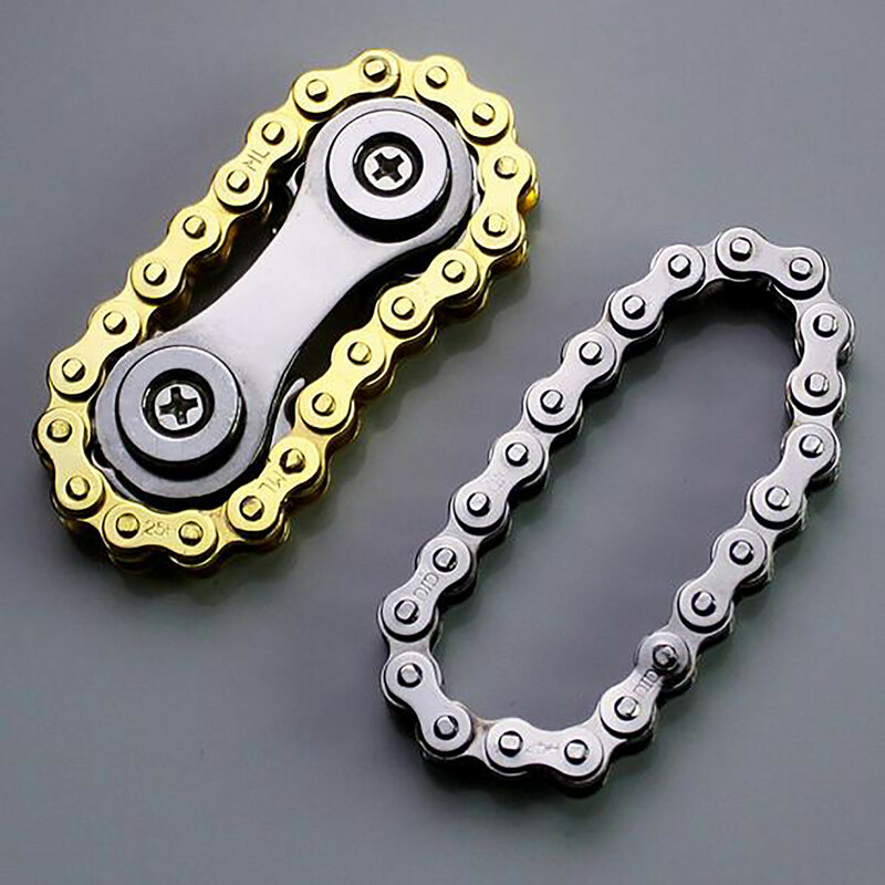 Fingertip Gyro Chains Flywheel Sprockets Stainless Steel Anxiety Relief Decompression Metal Toy Gear Sprocket Road Spinner
