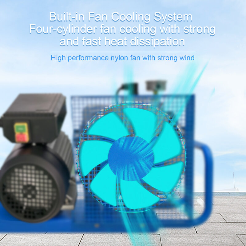 Compresor de aire PCP para buceo, dispositivo de alta presión para tanques de aire de buceo, con parada automática, 100l/min, TUDIVING-4500PSI, 300bar