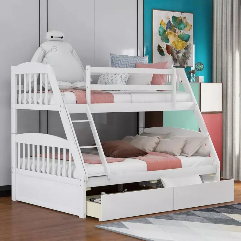 Children's Bed Frame, Convertible To 2 Separated Beds, Children's Bed Frame
