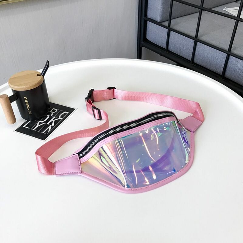 Прозрачная поясная сумка Bumbag для телефона, сумка для велоспорта, забавная Мужская и женская сумка с лазерным узором на плечо