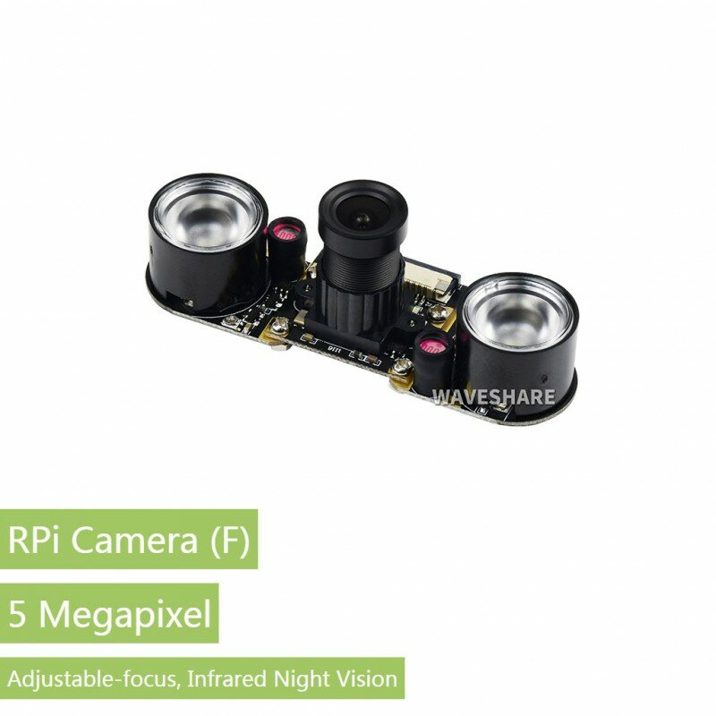Câmera Waveshare RPi (F), Suporta Visão Noturna, Foco Ajustável