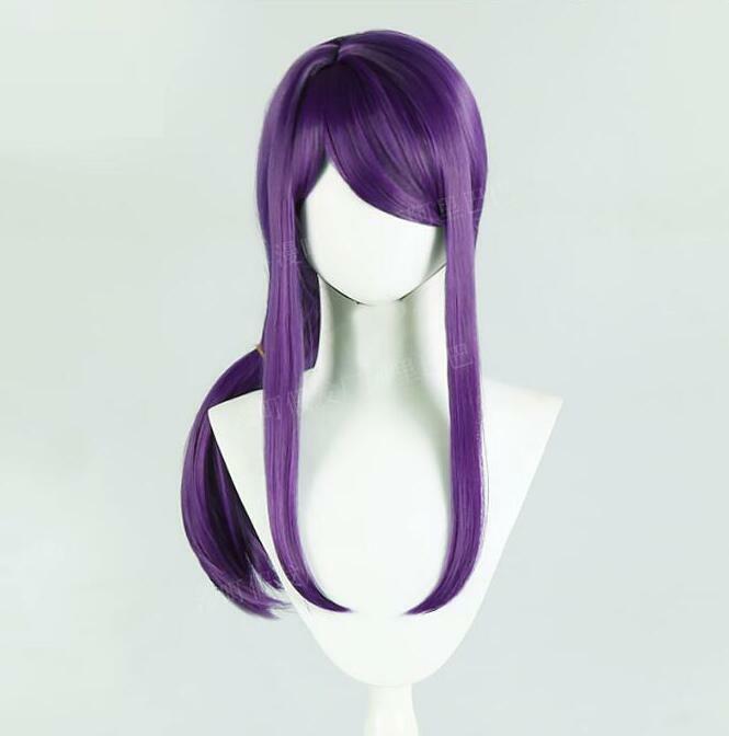 Kamishiro Rize Cosplay Wig serat sintetis Wig Anime Cosplay anggur ungu Wig rambut panjang