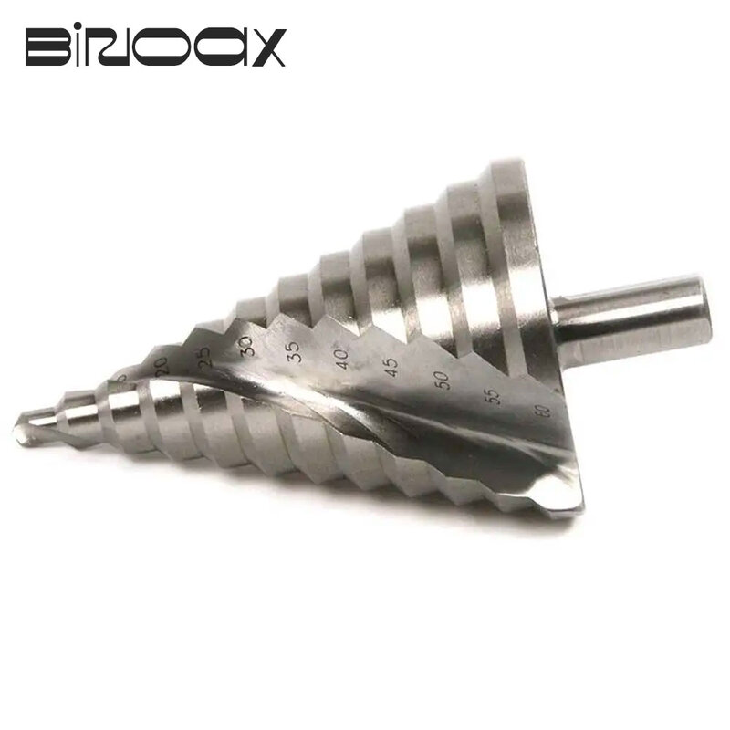 Binoax hss 6-60mm passo cone broca buraco cortador bit bordas caneladas reamer herramientas para carpinteria ferramentas para trabalhar madeira