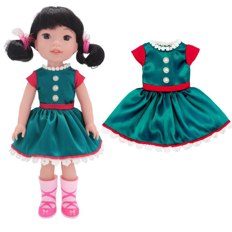 Cocok for14.5 "gaun boneka Wellie Wishers pakaian boneka perempuan fashion 35cm