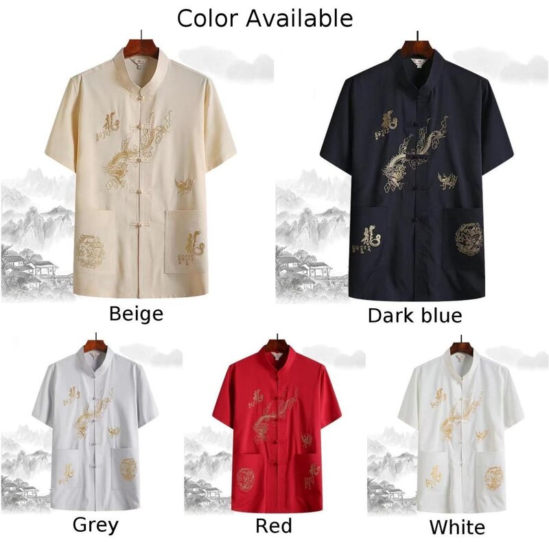男性用ドラゴン刺shirtシャツ,伝統的な服,中国の服,翼のある服,カンフー