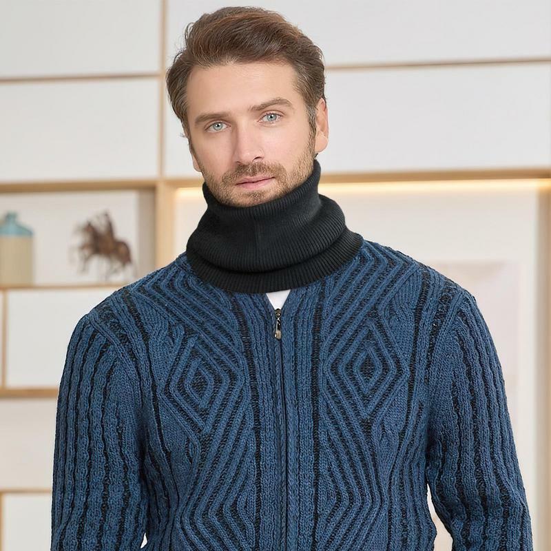 Cache-col épais tricoté pour homme, écharpe chaude, coupe-vent, couvre-visage, hiver
