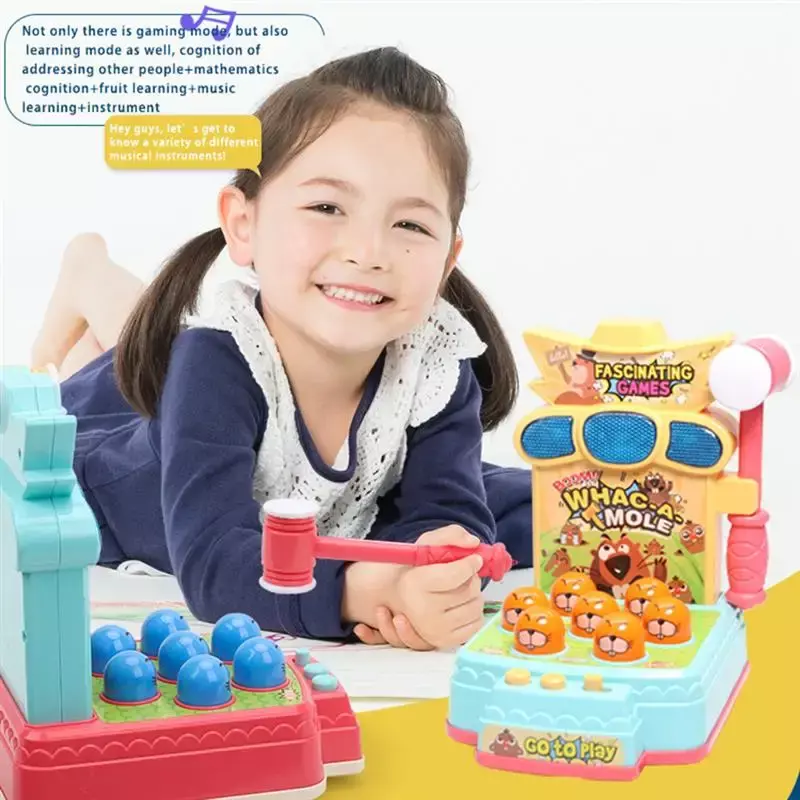 Educational Whack A Mole Game giocattolo martellante interattivo con suoni di luci plastica sana per regali di compleanno esercizio A mano per bambini
