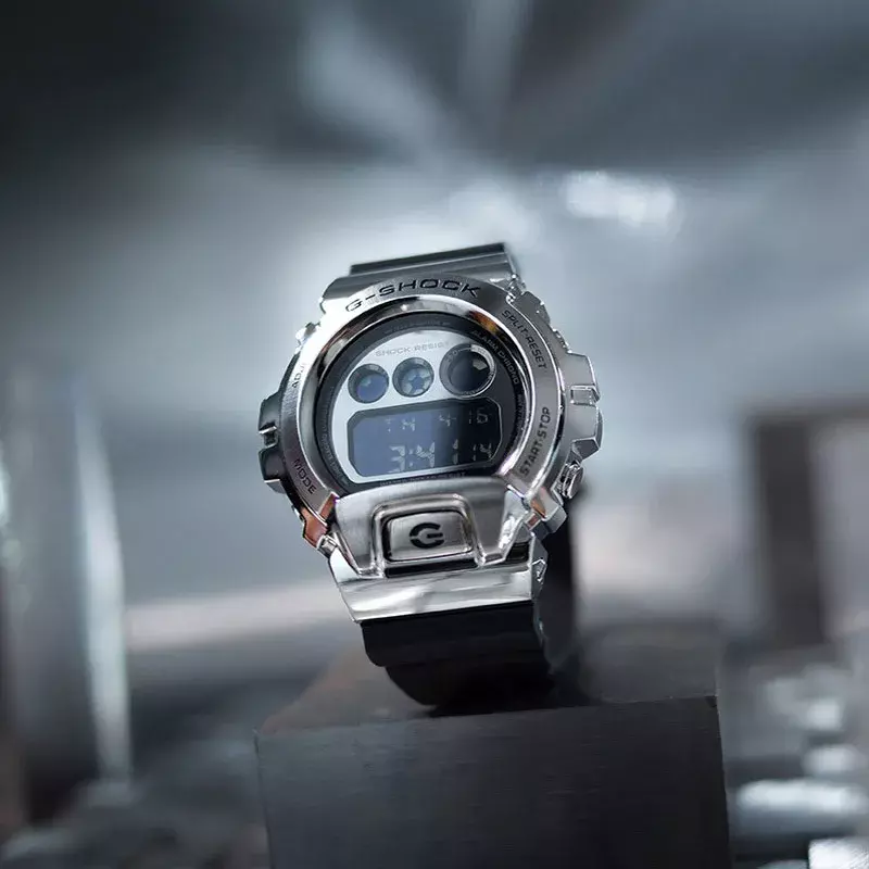 G-SHOCK wielofunkcyjny trzyoczkowy małe stalowe zegarek armatni GM-6900 modny męski zegarek sportowy wodoodporny zegarek kwarcowy