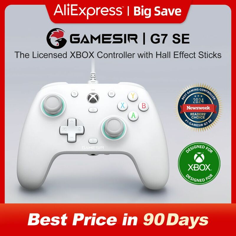 GameSir G7 SE Xbox 게임 컨트롤러 유선 게임패드, Xbox 시리즈 X, Xbox 시리즈 S, Xbox One용, 홀 효과 조이스틱 포함