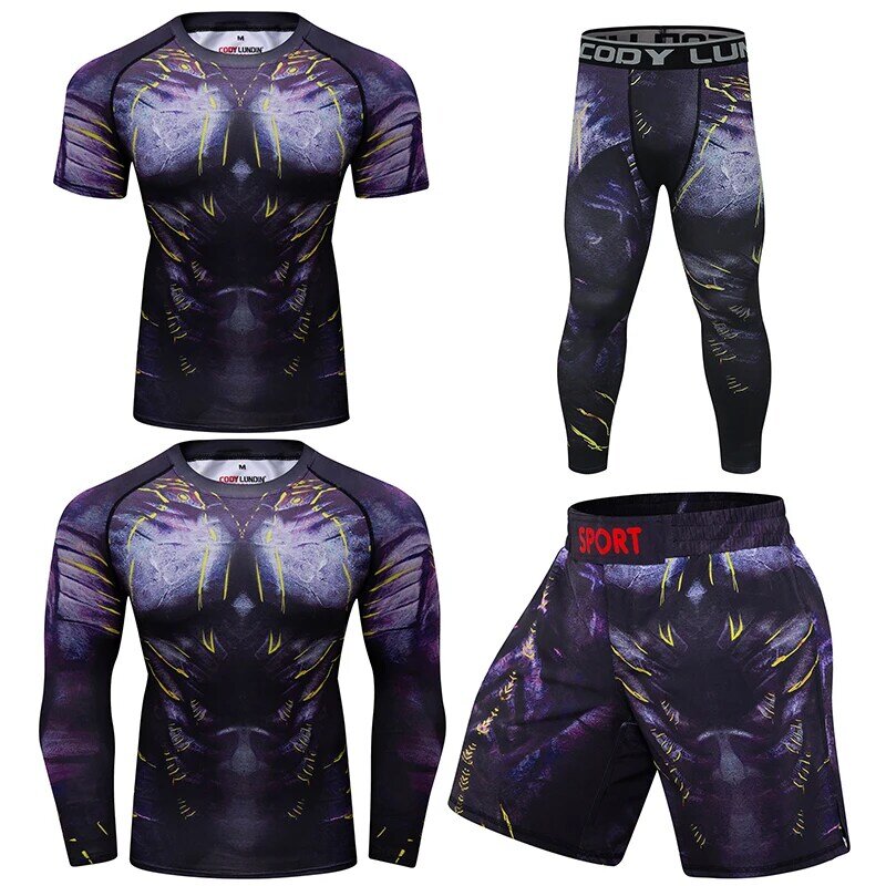 Camiseta de compresión MMA Bjj para hombre, ropa deportiva de boxeo, Rashguard Jiu Jitsu, para correr, gimnasio, Fitness, trotar, entrenamiento, Muay Thai, Jersey de boxeo