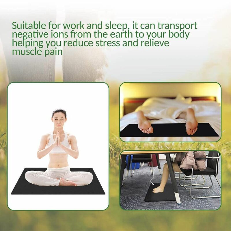 90x60cm Grounding Mat for Improving Sleep Grounding Pad Health With Earthing Cable EMF Recovery Protection Release Electrostatic