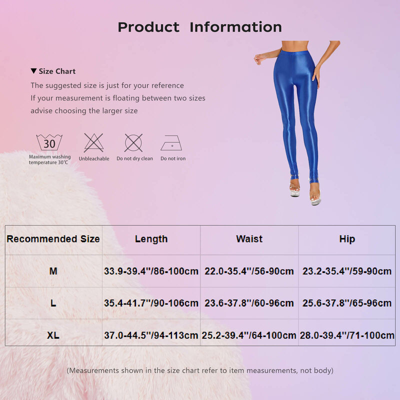 Women Plus Size Glossy Nylon Casual Gym Skinny Leggings High Waist Elastic Running Tights Yoga Workout Pants Sexy Sport Trousers