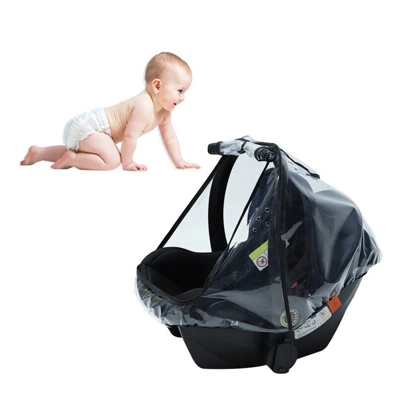 Assento de carro do bebê capa de chuva de grau alimentício eva carrinho de criança tempo escudo claro capa de chuva