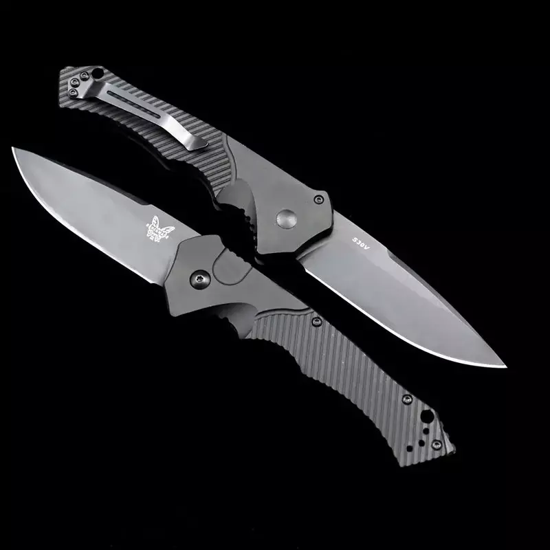 Outdoor BENCHMADE 9600BK Folding Knife Aluminum Handle Camping Safety Self Defense Pocket Knives EDC Tool
