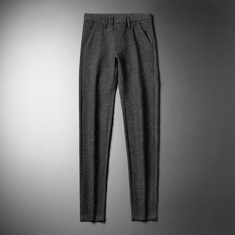 Pantalon de costume brossé et d'hiver à rayures pour homme, tenue de bureau, Slim, nouvelle collection 2022