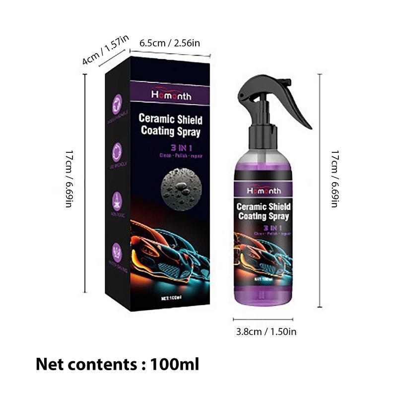 3 In 1 Hydrophobic Cleaner Multi-Functional Coating Renewal Agent Car Coating Agent Spray High Protection Quick Coating Spray
