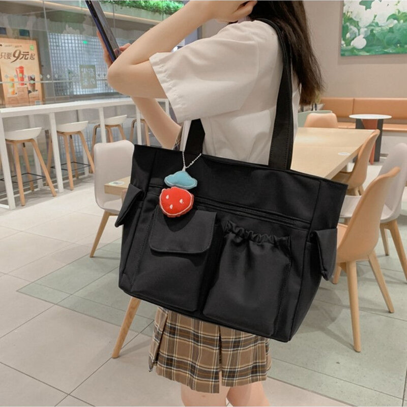 Сумка-мессенджер для женщин, Студенческая нейлоновая сумка для учебников в стиле преппи, сумочка на плечо для поездок