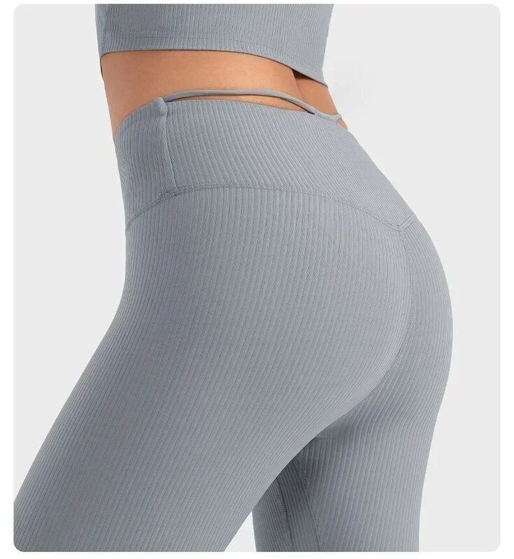 Lemon Align pantaloni da Yoga a vita alta a coste da donna in esecuzione leggings per esercizi di Fitness Pilates pantaloni da Yoga per l'anca con sollevamento elastico