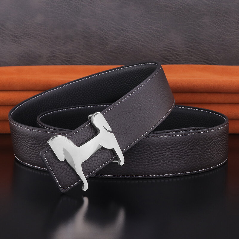 High Quality Belt Men's Men's Luxury Designer Leather Smooth Buckle Cowhide Fashion Classic Exquisite Waist Strap Ceinture Homme