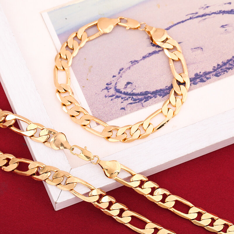 Original designer 925 Sterling Silver 18K Gold 6MM Geometry Bracelets Neckalce Jewelry Sets for Women Men Fashion streetwear