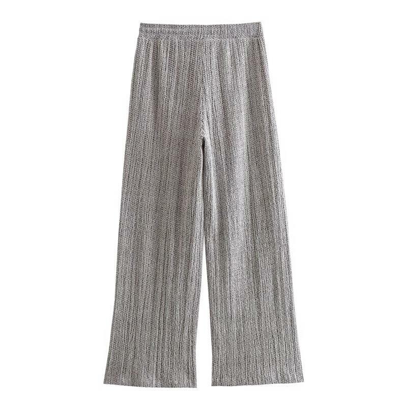 Pants Set Women's 2024 New 2-piece Set Summer Slim High-Necked Elastic Waist Pants Suit Chic Street Leisure Holiday Suit