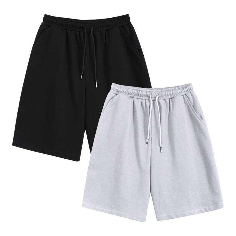 Pantalones cortos deportivos para hombre, Shorts informales elásticos con cordón, transpirables, para Fitness