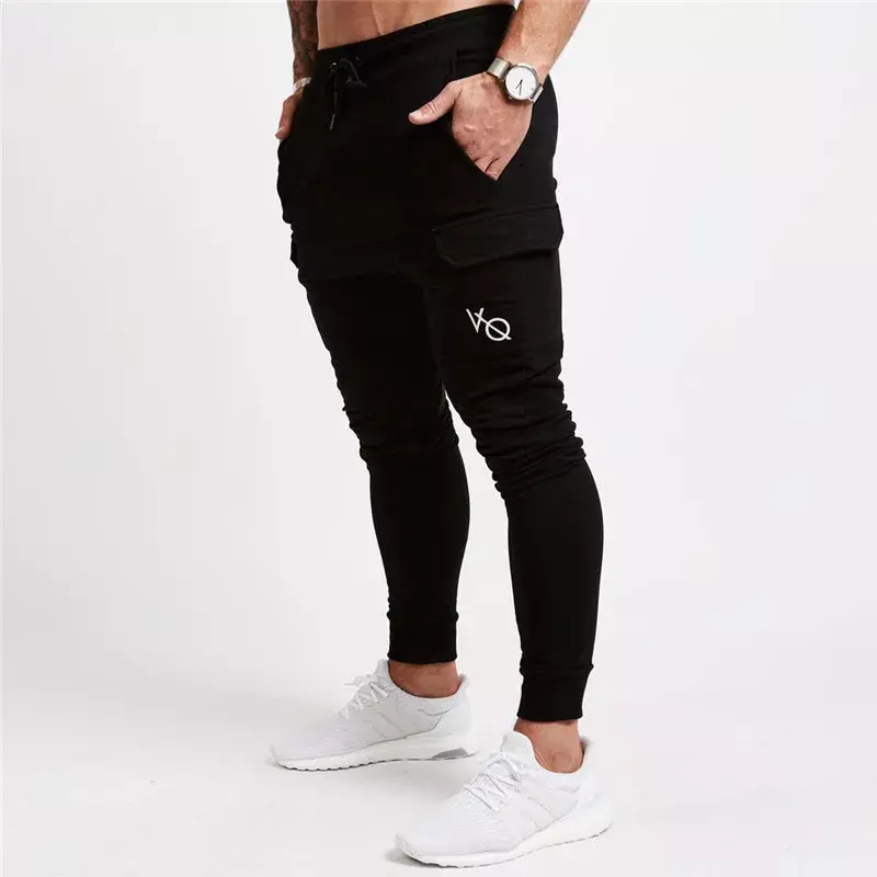 FjFashion-Pantalon de survêtement décontracté pour homme, jogging, fitness, musculation, poches, boutique, sportif, 2019
