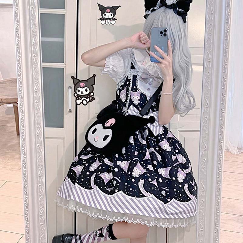 Japanese Sweet Kawaii Cartoon Meow Lolita Jsk Sleeveless Dress Rabbit Cute Suspender Dress Lace Princess Tea Party Dresses