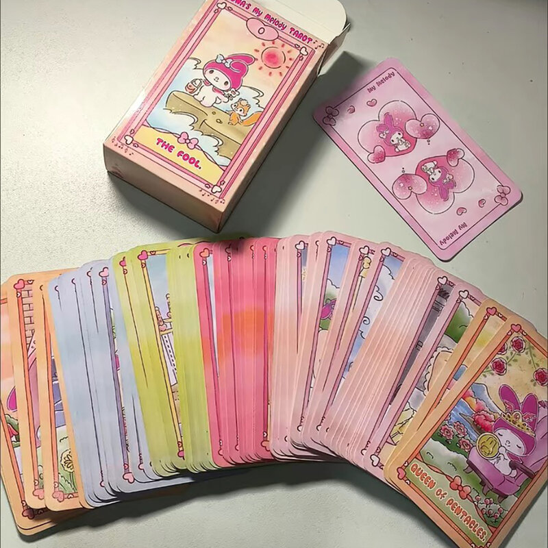 Luna's Kuromi Cinnamoroll Sanurgente Tarot Deck Cards, Fortune-Telling Party Game, Convient aux débutants, Set de 78 pièces