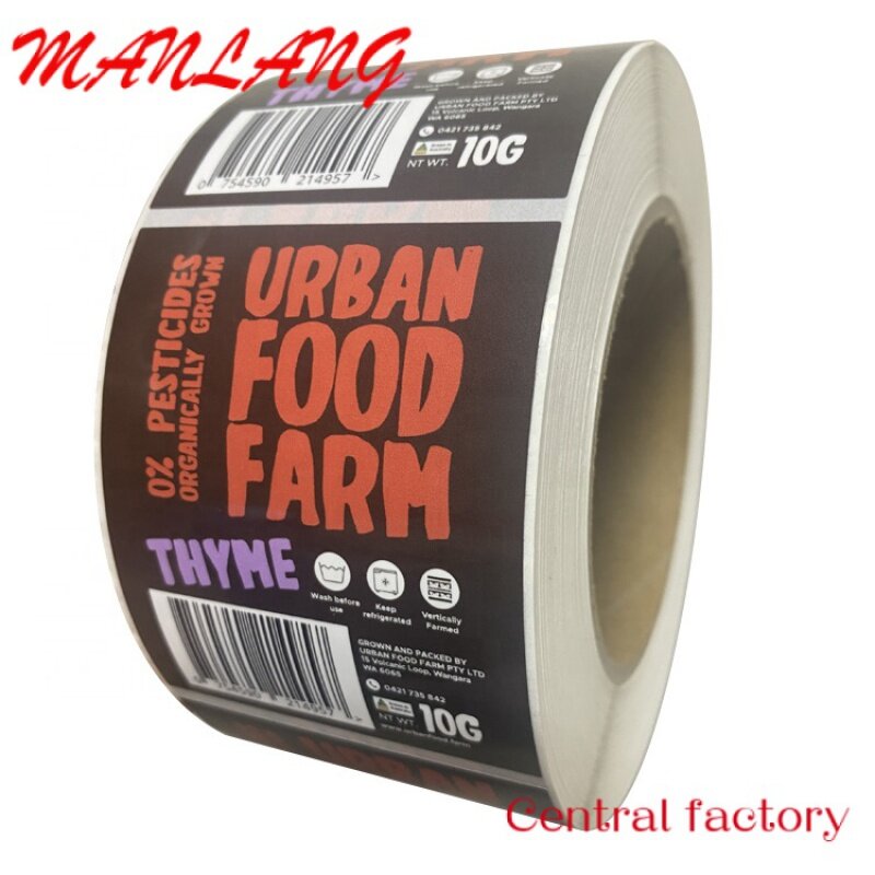 Custom  Label Sticker Custom Printed Roll Waterproof Adhesive Vinyl Food Plastic Bottle Packaging Sticker Label For Food Packagi