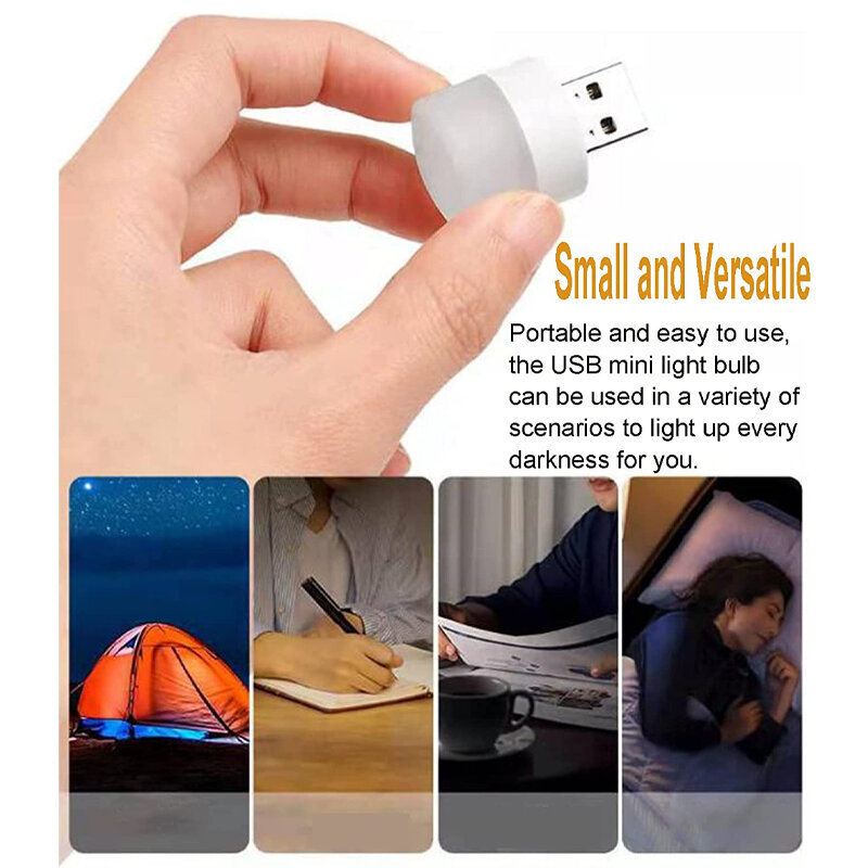 Маленькая USB-лампа для чтения, внешний аккумулятор для компьютера, круглые лампы для защиты глаз