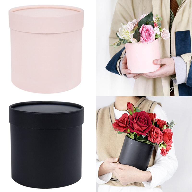กล่องดอกไม้ Rose กล่องรอบกล่องกระดาษแข็งสำหรับของขวัญลูกอมช็อกโกแลตบรรจุภัณฑ์หน้าแรกดอกไม้งานแต่งงานตกแต่งกลาง Centerpiece