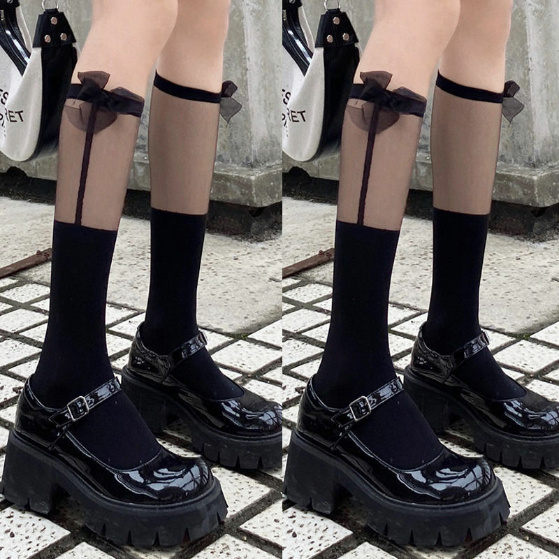 Japonês doce lolita kawaii algodão tripulação meias de pelúcia coelho orelhas laço bowknot estudante meados tubo meias meias meias