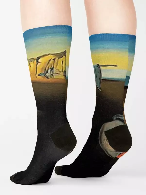 Calcetines de fútbol antideslizantes para hombre y mujer, medias de Salvador Dalí, The Transparence of Memory, anime